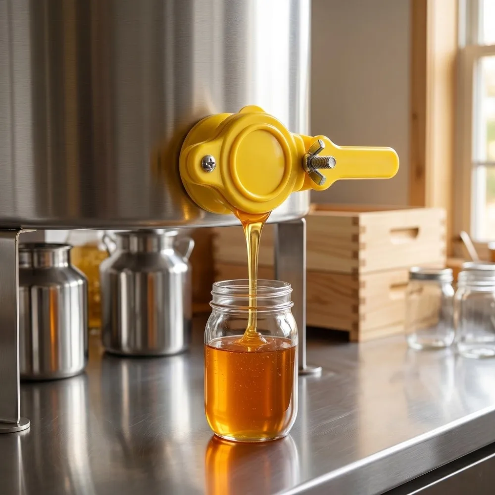 Removable Stainless Steel Honey Tap Durable Yellow Beekeeping Extractor Bottling Equipment Smaller Vessels