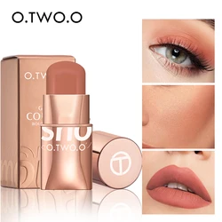 O.TW O.O-Rouge à lèvres 3-en-1 pour femme, maquillage, crème, léger, imperméable, multi stick