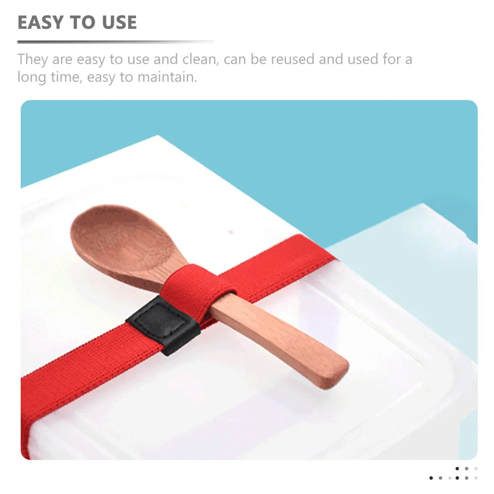 

4pcs Bento Box Strap Elastic Fixing Bands For Portable Lunch Containers Convenient Bento Accessories Kitchen Storage