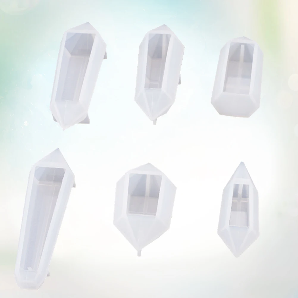 

6 PCS Pendant Molds Resin Jewelry Casting Set for Silicone Resin Pendant Molds Earrings Necklace Bracelet Kit Reusable White