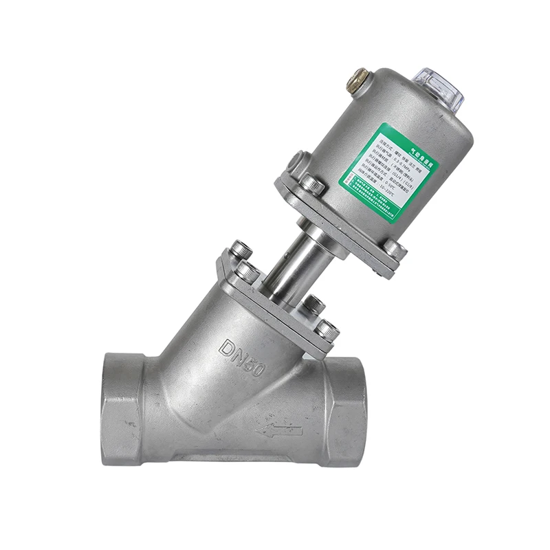 

DN50 Stainless Steel Pneumatic Seat Valve Normally Closed/Open Pneumatic Actuator Angle Seat Valves 16bar For Steam Gas Oil