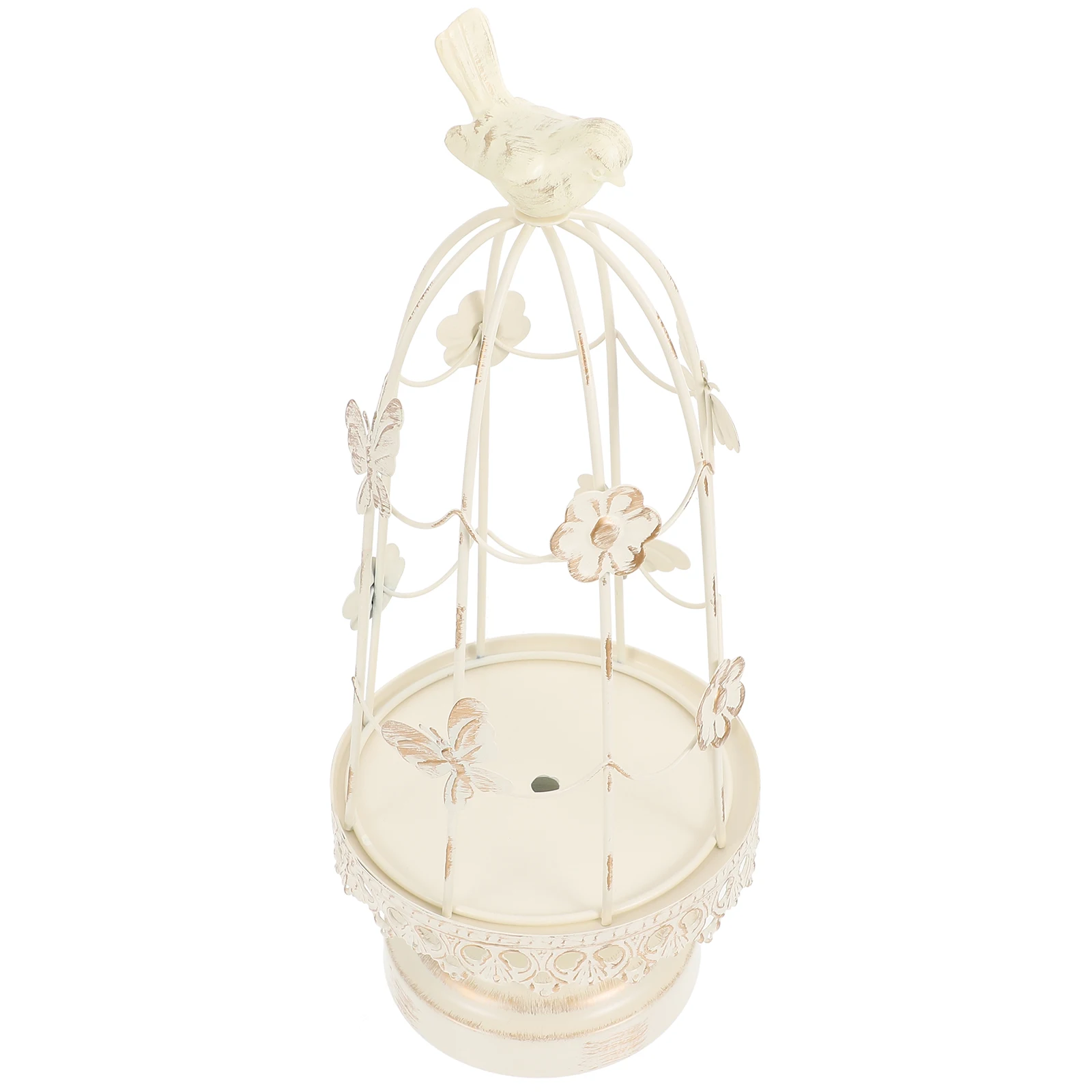 

Birdcage White Wrought Iron Desktop Adorn Vintage Decor Retro C Home Wedding Decorative Table Adornment