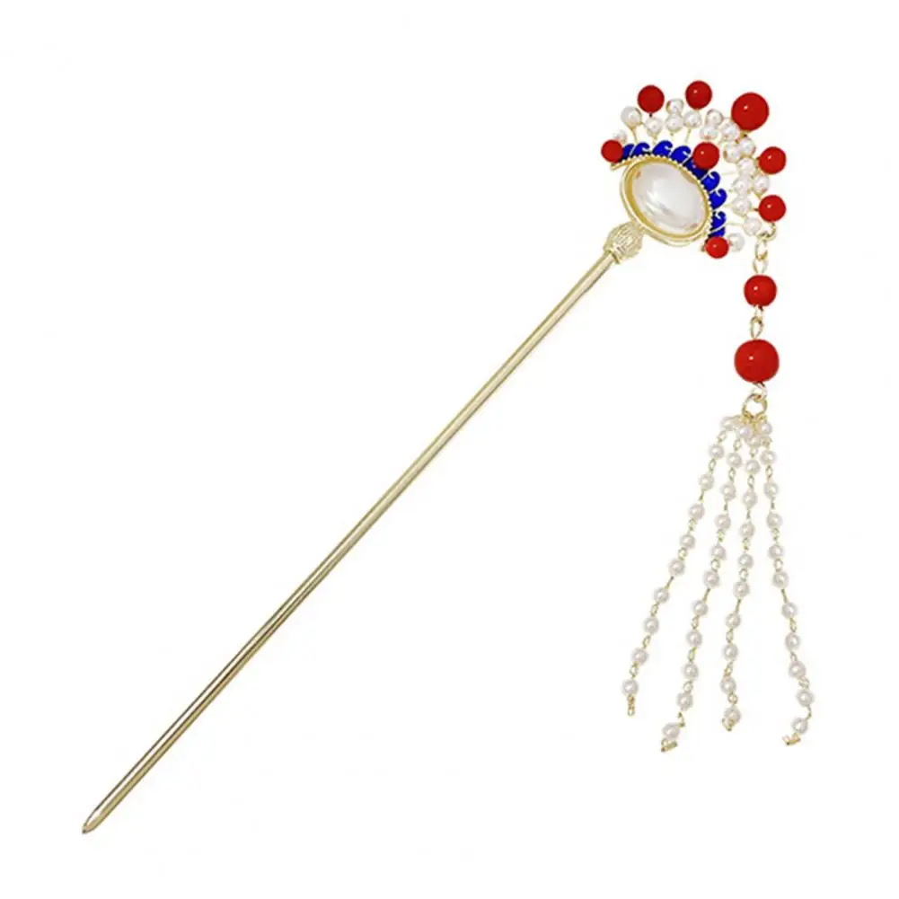 Hair Accessory Elegant Lady Hair Accessories Vintage Chinese Style Hairpin with Tassel Theatre Face Design Classical Hair Stick