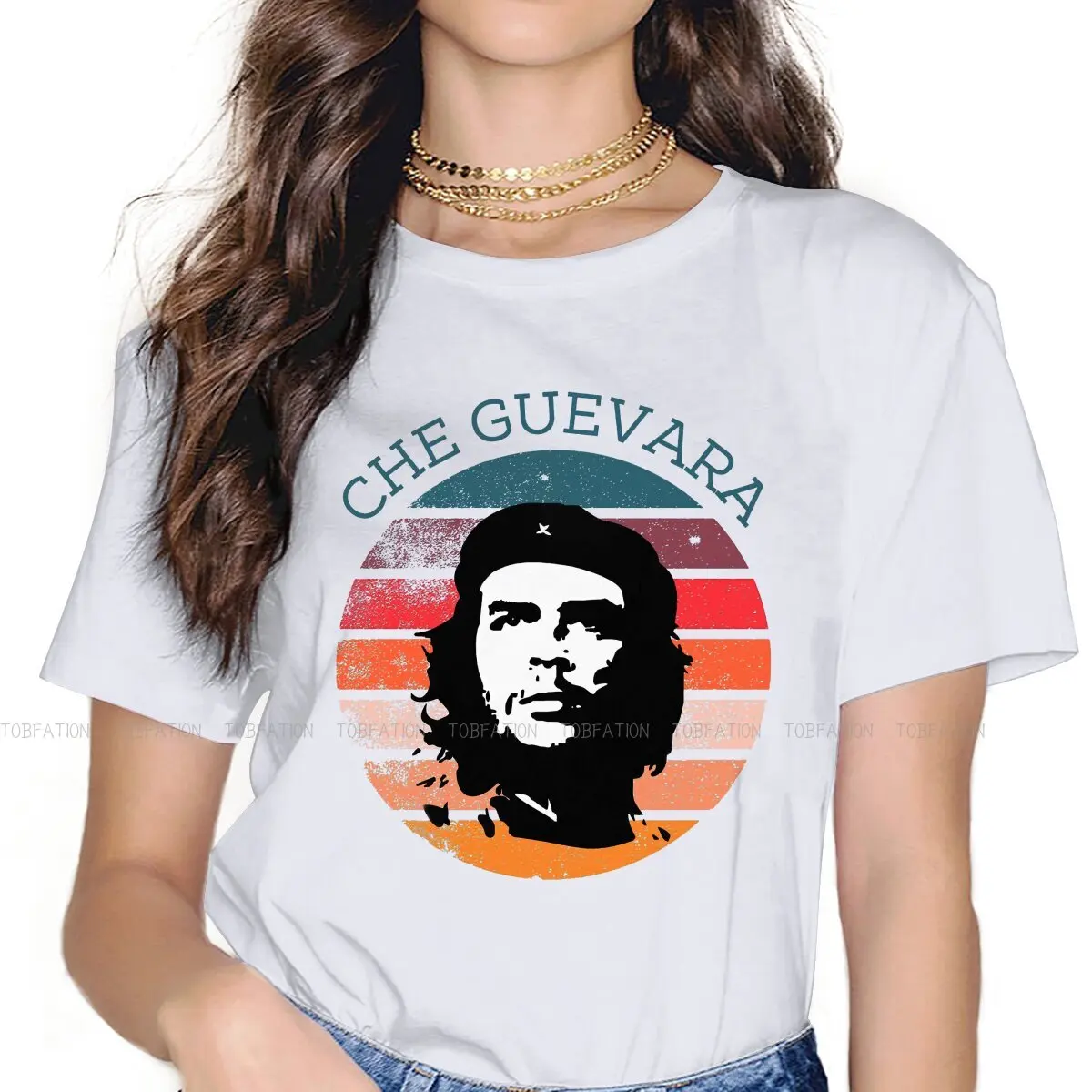 Look Newest TShirts Che Guevara Argentina Woman Graphic Fabric Tops T Shirt O Neck