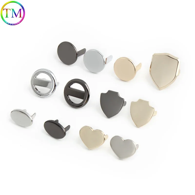 10-50PCS 17/18/20mm Round Shield Metal Labels Tag Logo For DIY Garment Bags Engrave Customize Laser Your Name Brand Decoration