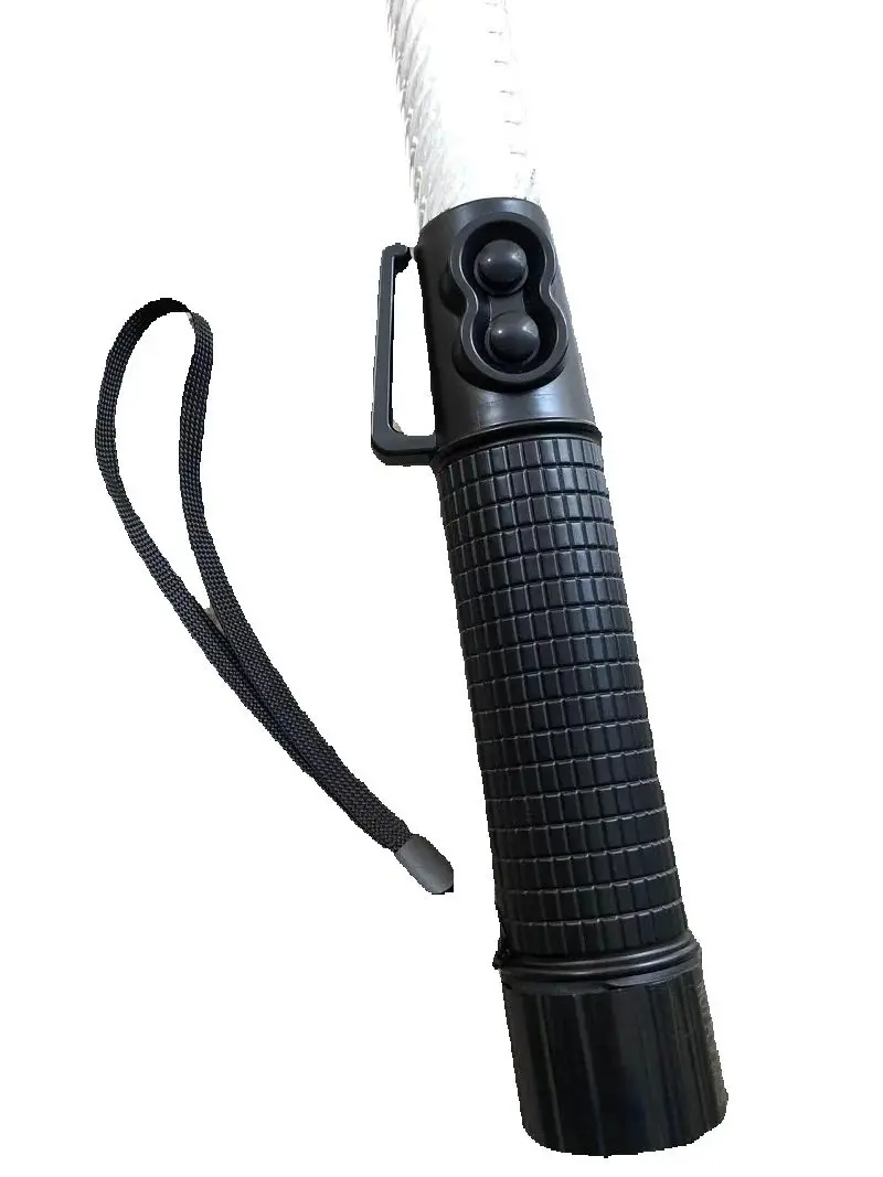 52cm LED Rechargeable Red Blue Warning Lighting Traffic Signal Baton, Whistle, Multifunctional Command