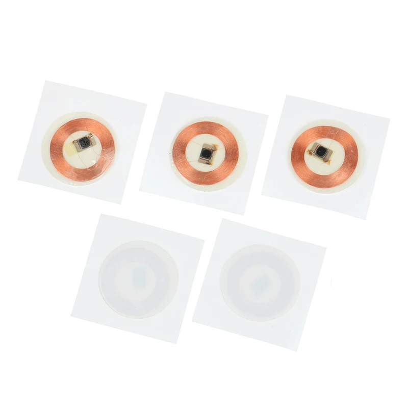 Etiqueta adesiva gravável para cartões de proximidade, adesivos regraváveis, etiquetas RFID, 25mm, 125Khz,-20 ℃ ~ 40 ℃, TK4100, 5pcs