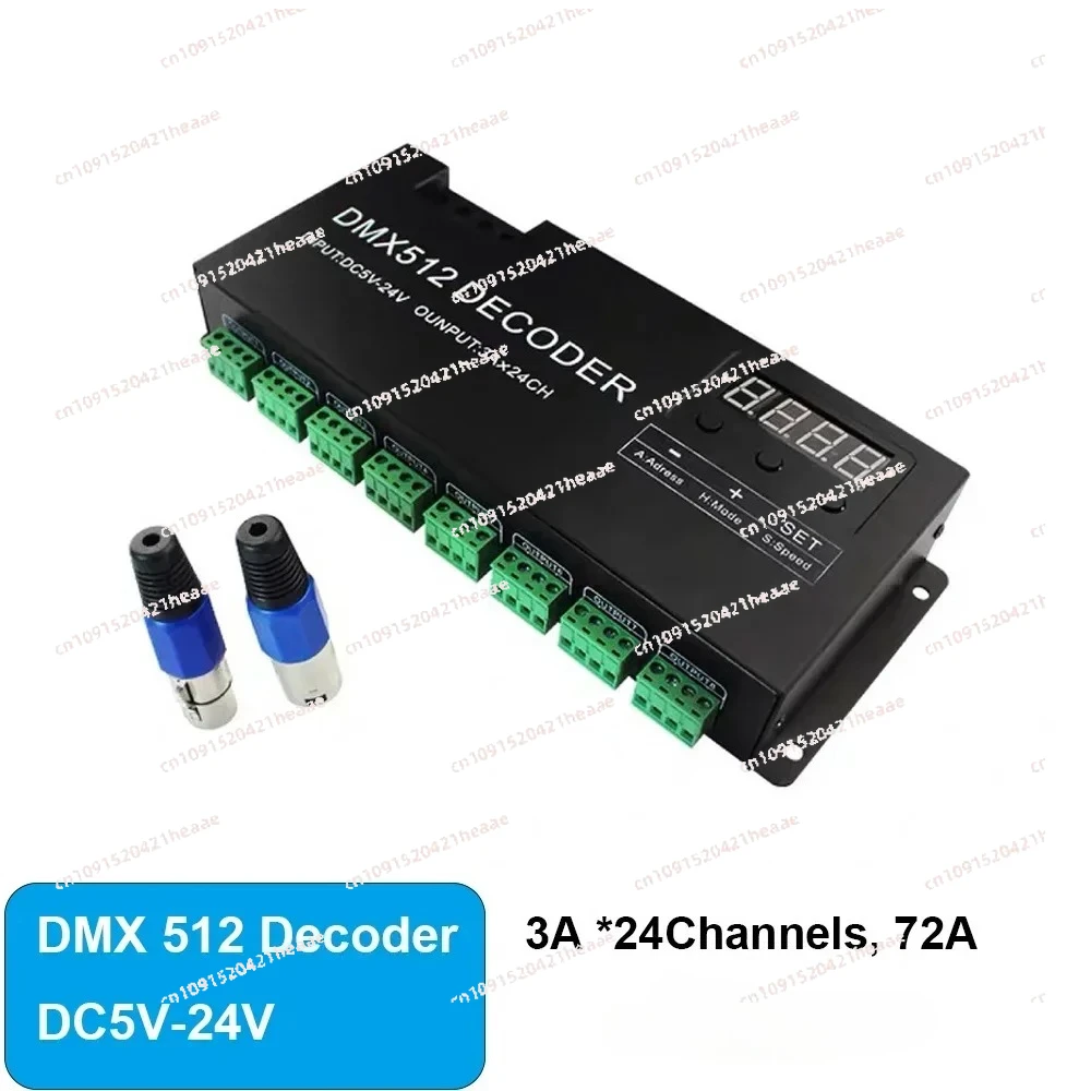 

Suitable for Digital 24CH DMX512 Decoder, 3CH RGB 4CH RGBW 512 Decoder DMX 512 Controller For LED Strip