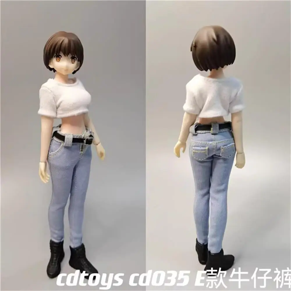 1/12 CDTOYS CD035 Fashion Trendy Long Short Jeans Pant Vest Dress Suit Accessoreis Fit 6