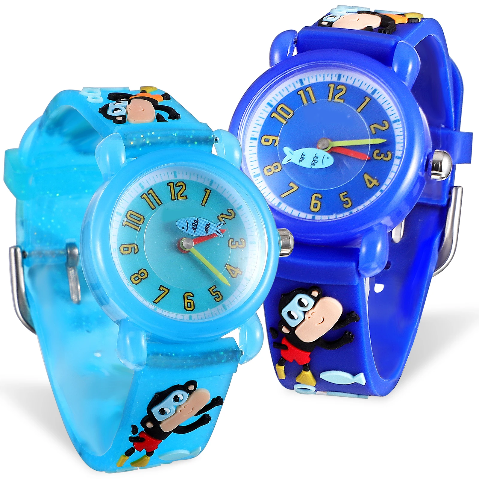 Colorful Kids Watches With Cartoon Design Comfortable PVC Strap For Boys Girls Toddler Watches