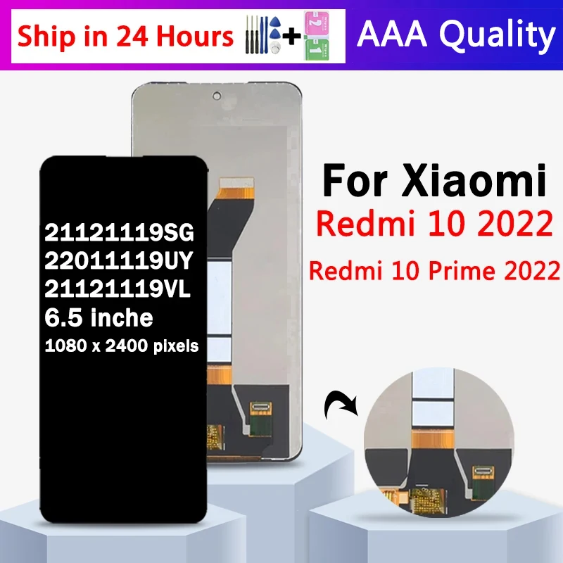 

6.5" Original For Xiaomi Redmi 10/10 Prime 2022 LCD Display Touch Screen Digitizer Assembly 22011119TI 21121119SG Display