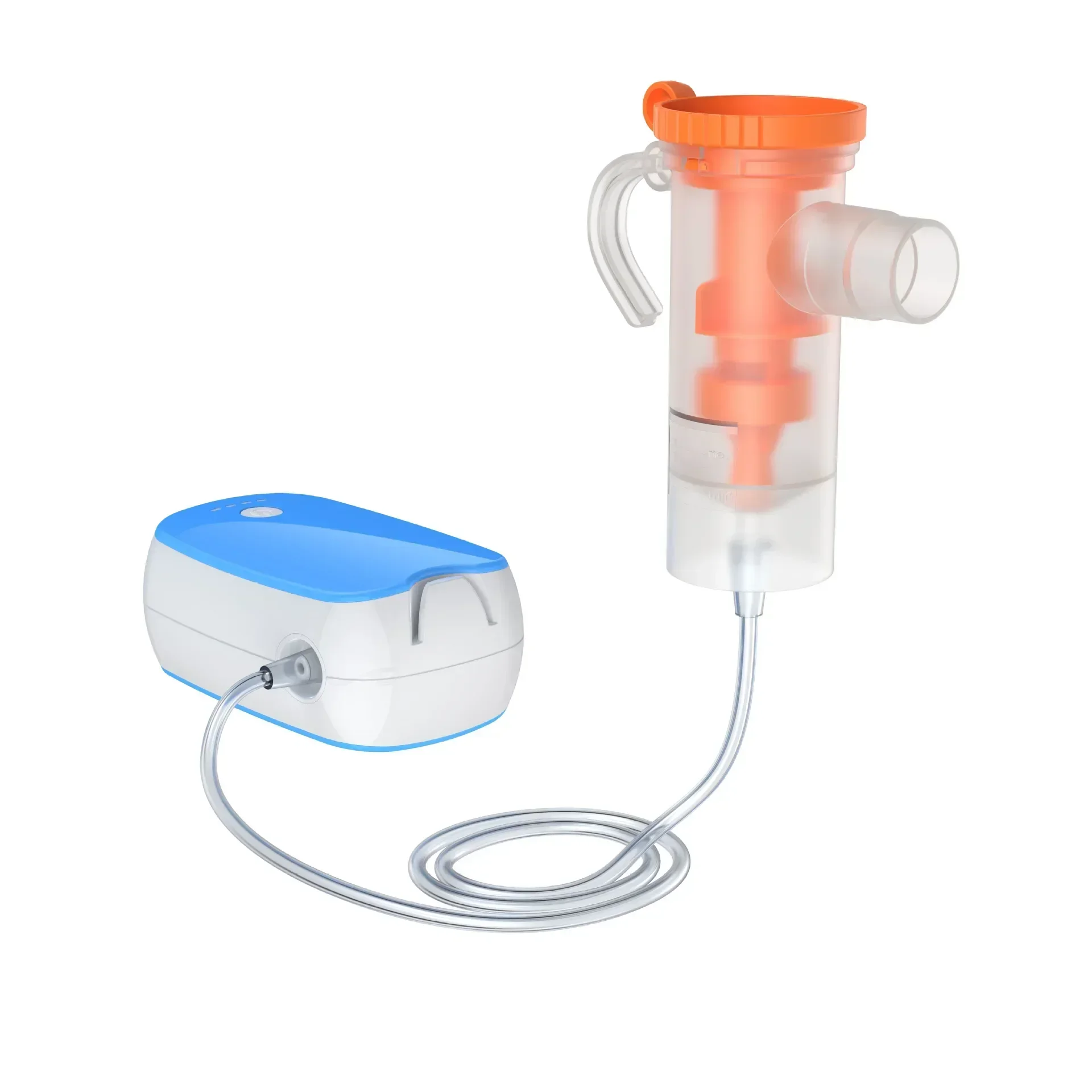 Portable compressor atomizer adult children asthma cough home with atomizing mask, mouthpiece and tube.