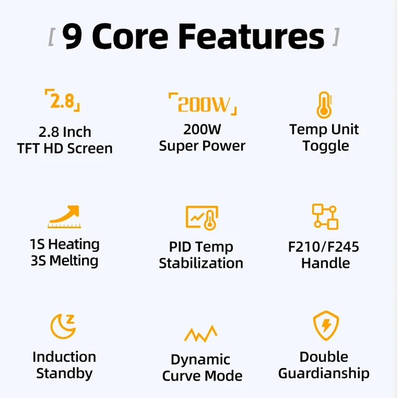 FNIRSI DWS-200 200W Soldering Station Constant Temperature Sleep Heating C210 C245 Soldering Iron Handle Station Soldering Tool