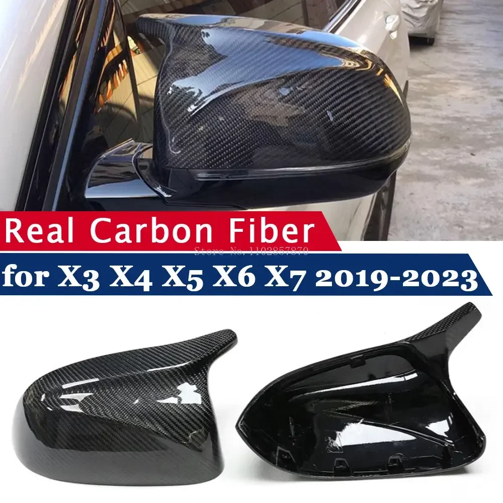 

Rearview Mirror Cover for BMW X3 G01 G08 X4 G02 X5 G05 X6 G06 X7 G07 2019-2023 Real Carbon Fiber Side Mirror Shells Frame Case