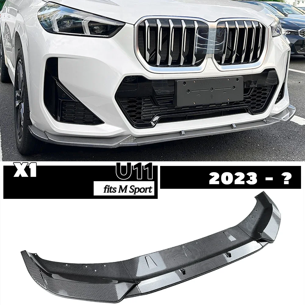 Gloss Black Front Bumper Lower Lip Spoiler for 2023 - 2025 BMW X1 U11 U12 M Sport sDrive20i xDrive23i M35i xDrive25e xDrive30e