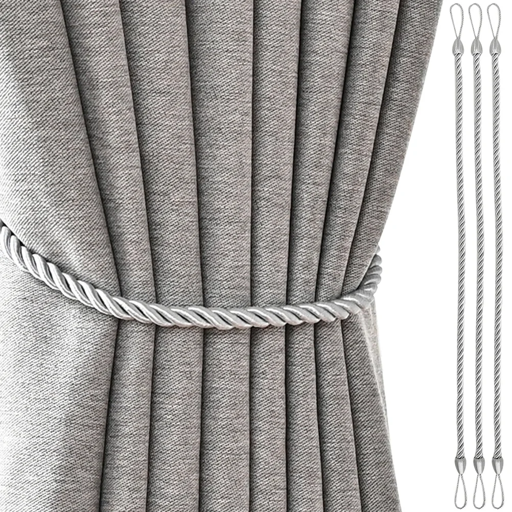 4Pcs Rope Curtain Tiebacks Set Smooth Edge Durability for Office Home Window Curtain Fixing Tying Decoration Accessory