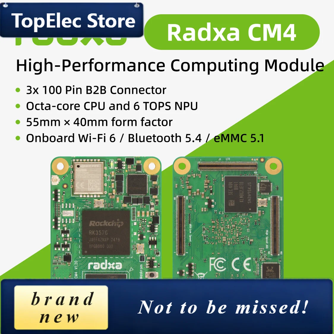 TopElec Radxa CM4, High-Performance Edge AI Computing Module
