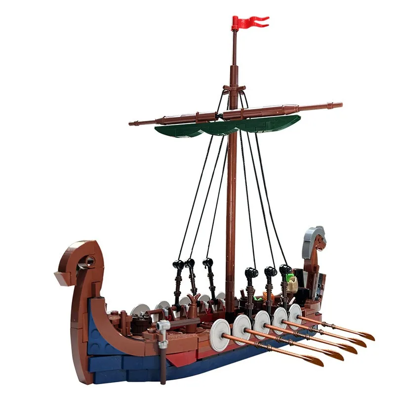 454PCS Viking Longship Building Kit-ย้อนหลังเรือสําหรับวัยรุ่นและผู้ใหญ่,MOC-ใช้งานร่วมกับ DIY ของขวัญท่องเที่ยว