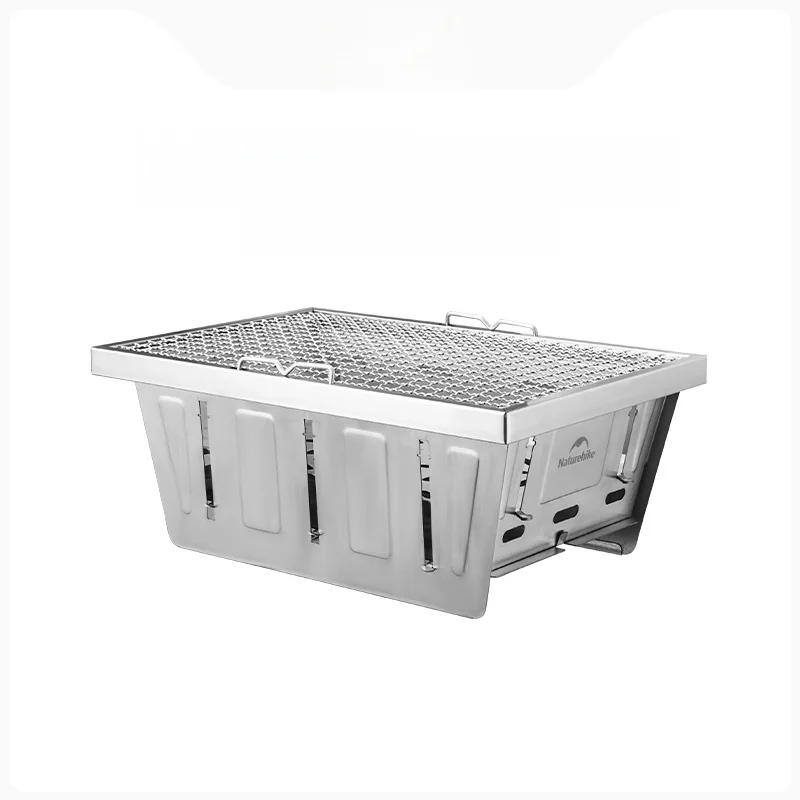 

Портативный уличный гриль из нержавеющей стали для кемпинга и путешествий, работающий на древесном угле, встраиваемый тип