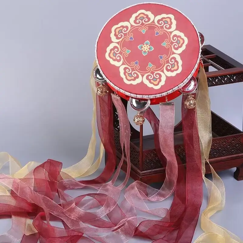 Dance Bongos Dunhuang Flying Sky Dance Tambourine Bells and Drums National Classical Dance Musical Instrument Hanfu Photo Props