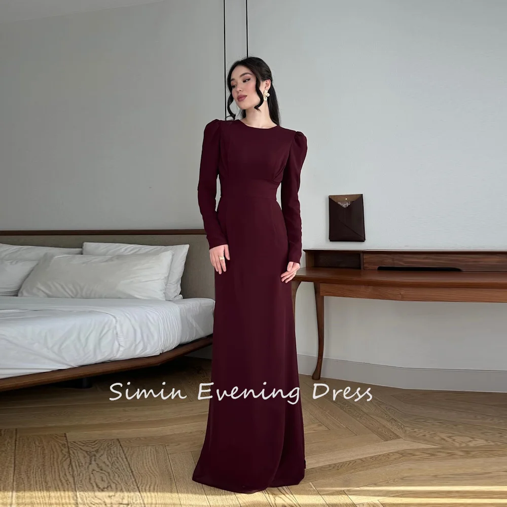 

Simin فستانس Customized Luxury O-Neck Straight Backless Sexy Ruched Classy Saudi Prom Gown Evening Party dresses for women 2024