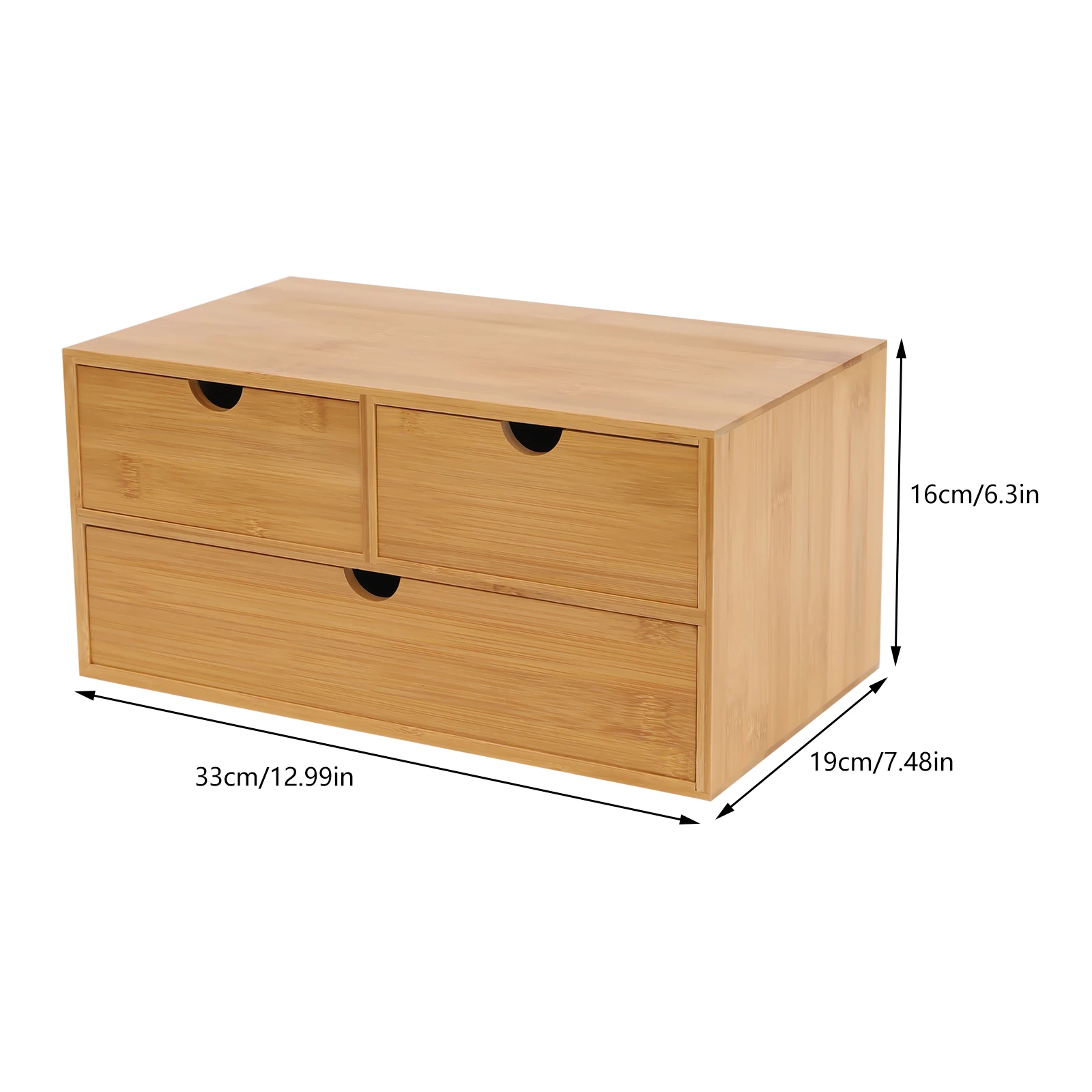 

Desk Organiser Wooden Mini Shelf Drawers Bamboo Desk Box Desk Case Drawers Office Storage Box with 3 Drawers Office Use