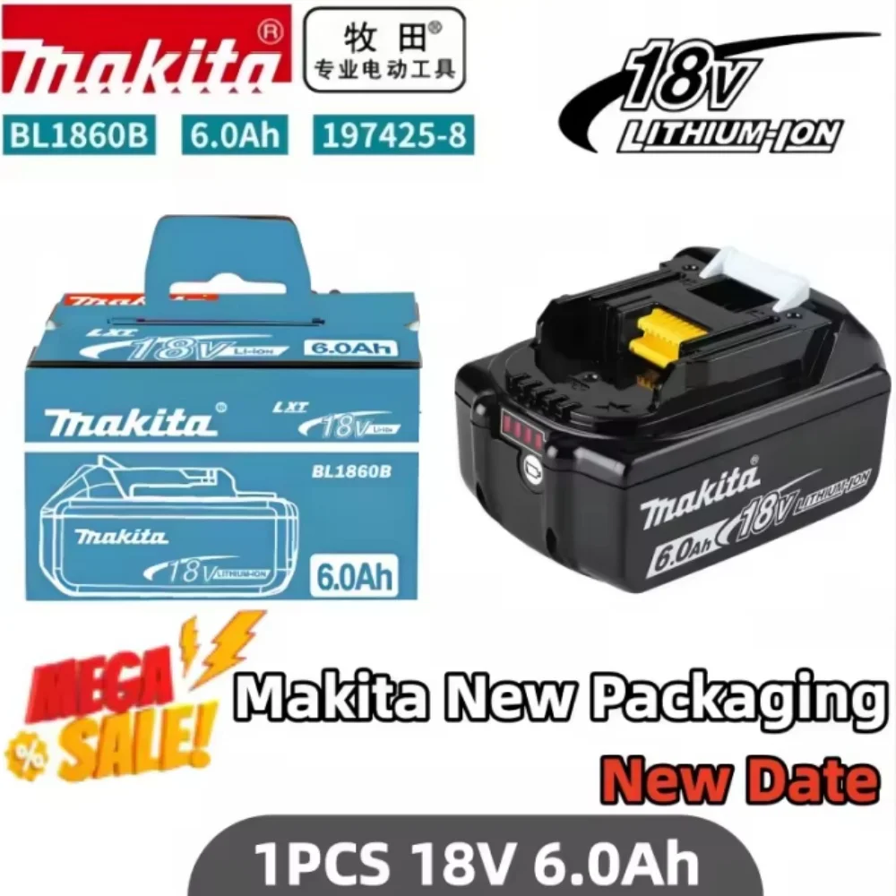

Original makita 18v battery Rechargeable Power Tool makita 18v Battery, Replaceable 6Ahbattery Lithium-ion, 1850 BL1860B 6ah
