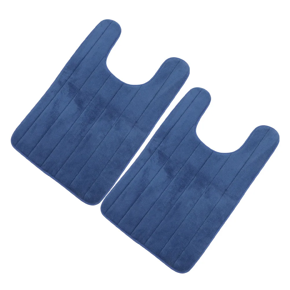 

Комплект из 2 U-образных ковриков для туалета: нескользящие, мягкие, из кораллового флиса и пены с эффектом памяти, впитывающие, моющиеся, контурные, для зоны унитаза/подставки для унитаза