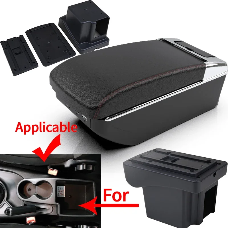 For Chevrolet NIVA special car center console armrest box modified car interior accessories with USB charging double layer stora