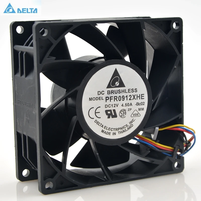 

PFR0912XHE 12v Ball Bearing Cooling Fan 90mm 9cm,for Delta 4.5A 90*90*38mm ,High Speed RPM CFM Air Flow Cooler,for Miner