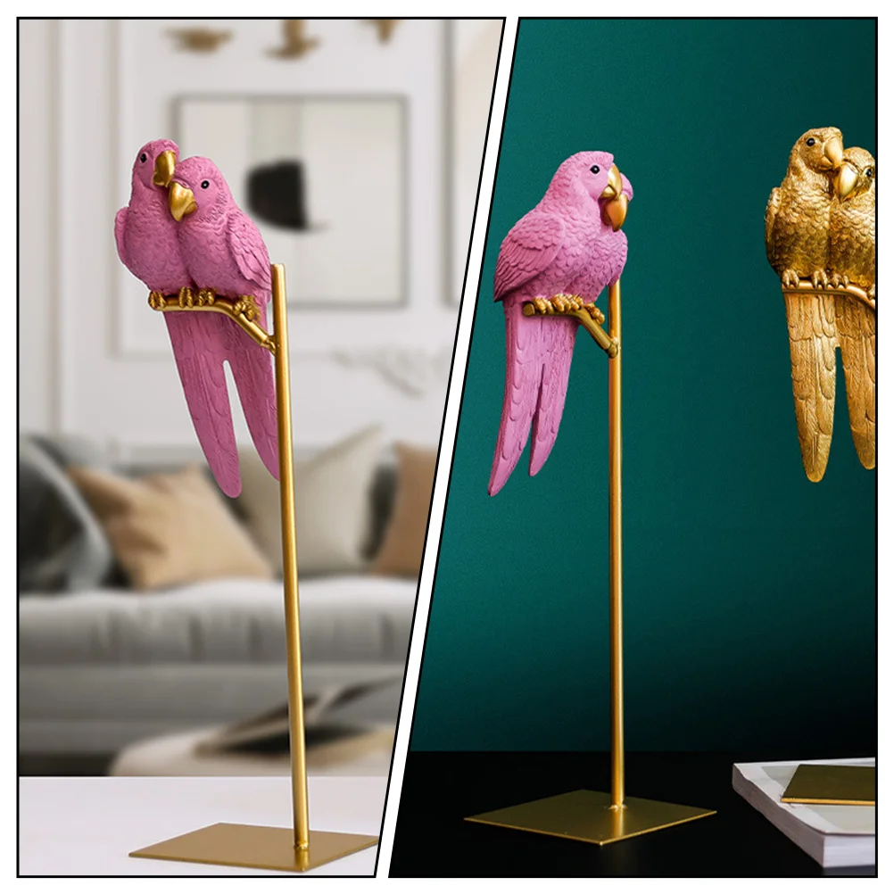 

Parrot Figurines Decor Parrots for Decoration Artificial Ornaments Tabletop Couple Statue Desktop Decorations