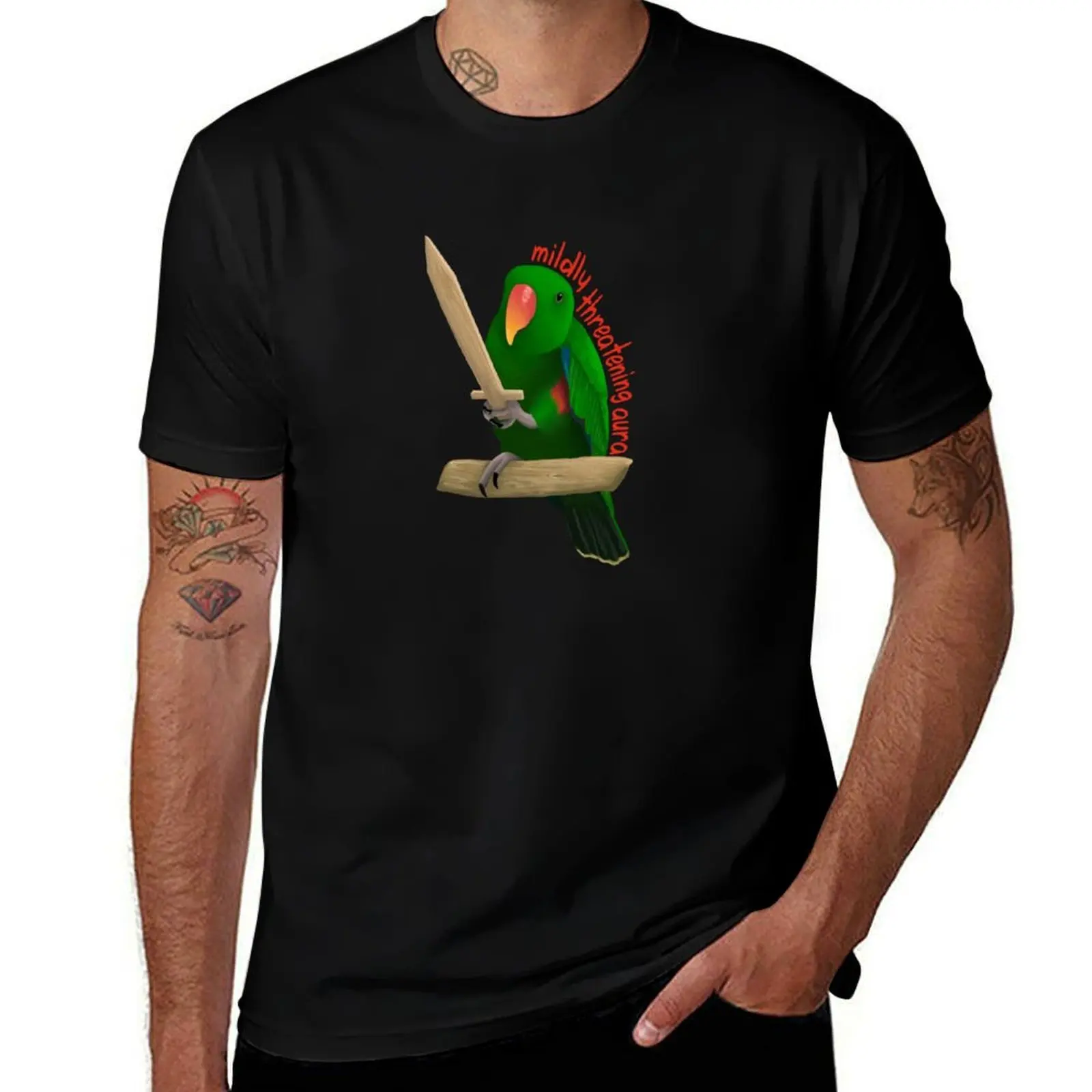 Mildly Threatening Aura Eclectus T-Shirt Casual Holiday Short Sleeve Tee T-Shirt