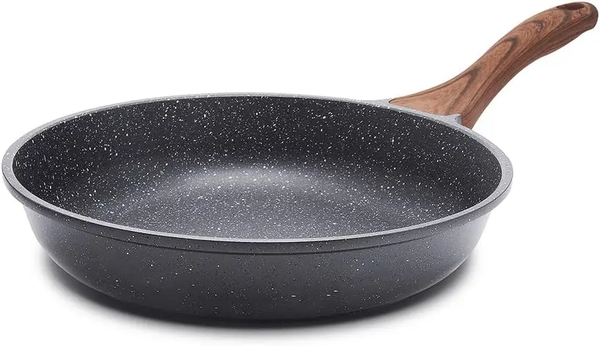 

12.5 Inch Nonstick Frying Pan Skillet, Swiss Granite Coating Omelette Pan, Healthy Stone Cookware, PFOA Free