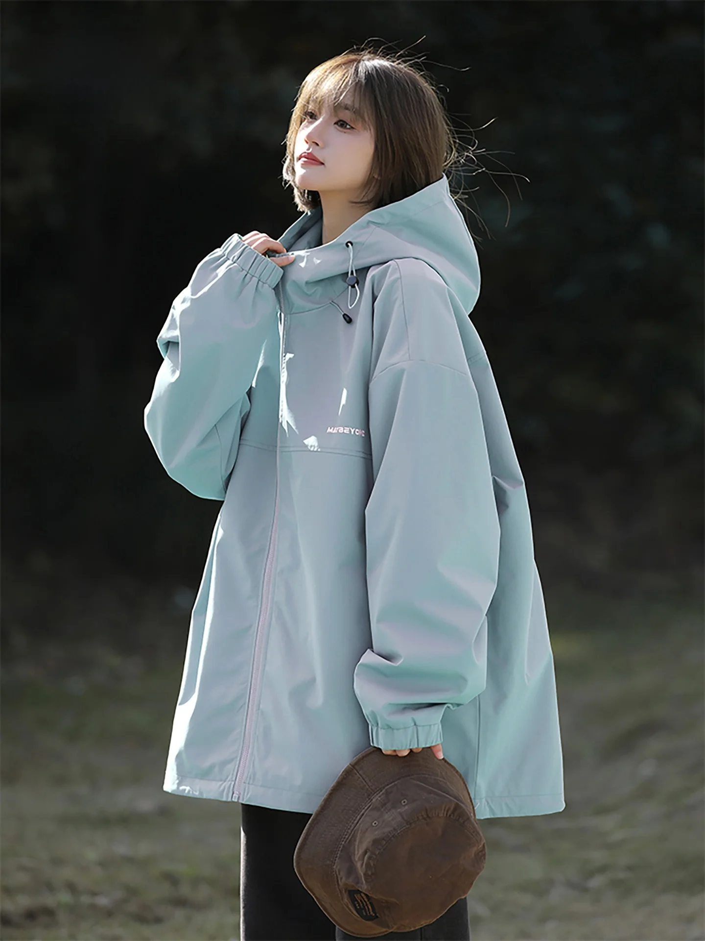 

TUCANO Woodpeer Men's Casual Loose Workwear Jaet Outdoor Windproof Long Sve Zipper Hooded Coat Autumn Winter New Sle