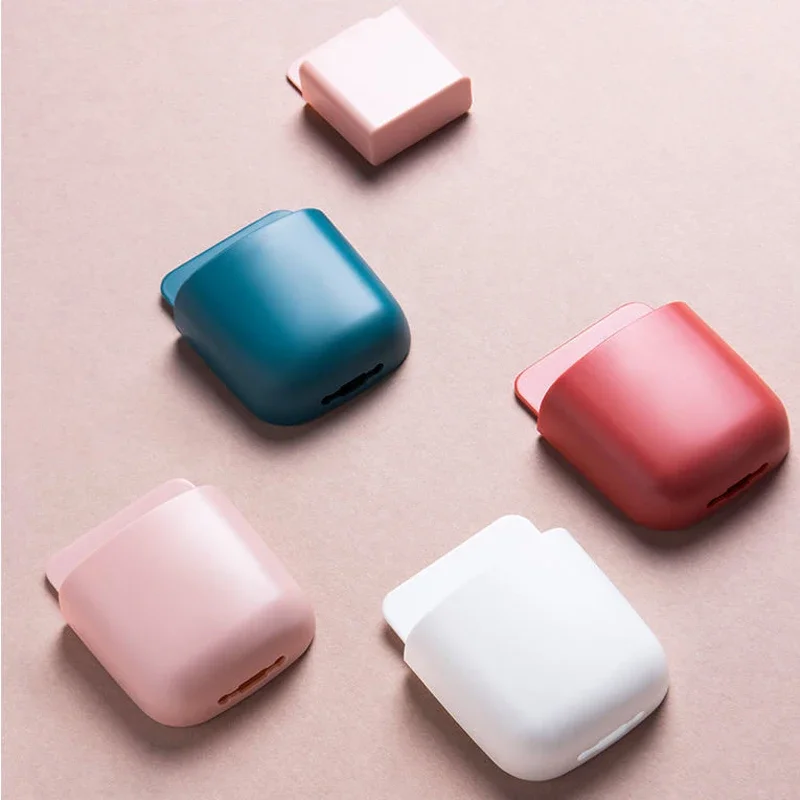 Wall Mounted Organizer Storage Box Remote Holder Adhesive Stand Holders Multifunction Storage Box use for Mobile Phone Charging