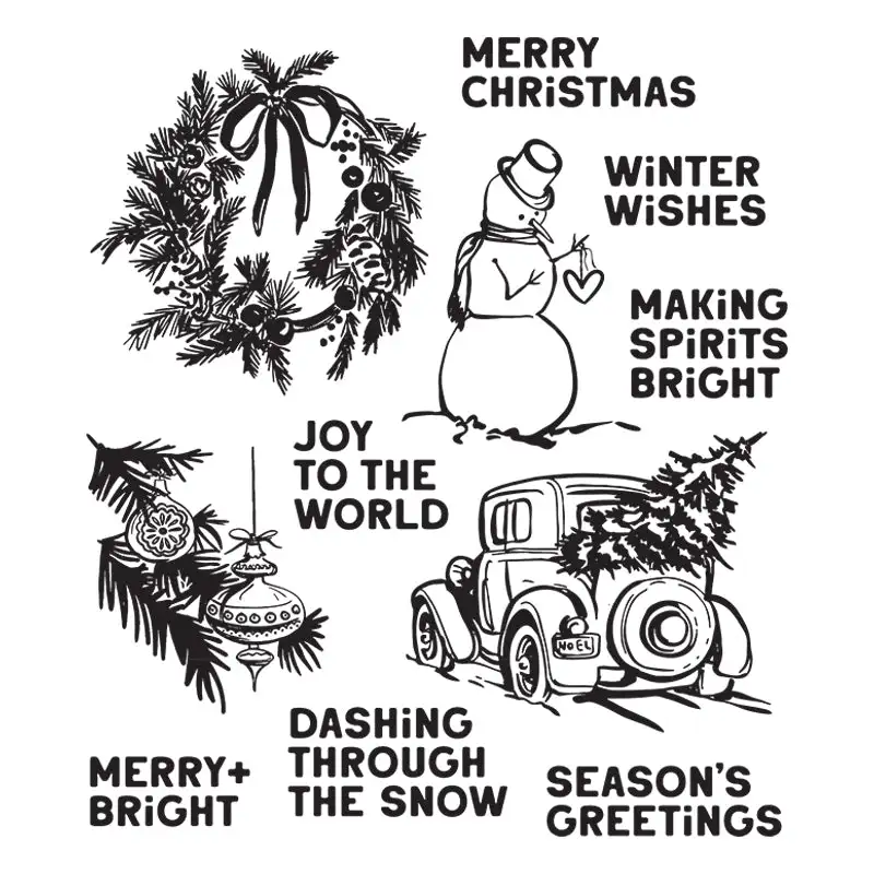 Christmas Spirit Schematic Botanical Doodles Stamps Stencil Dies for DIY Decorating Scrapbook Paper Card 2026 Festive Stamps view 5