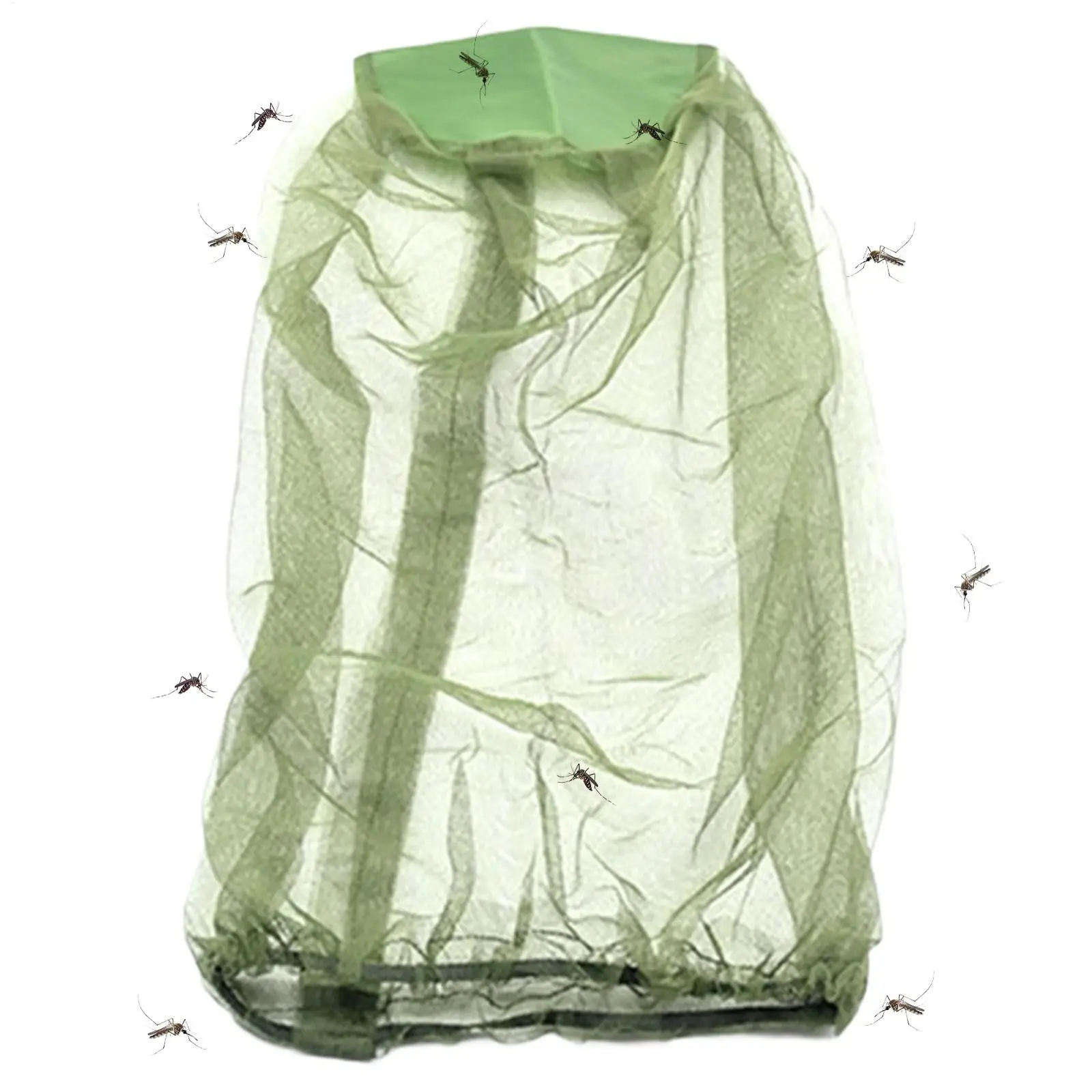 1PC Ultra Large & Long Extra Fine Holes Mesh Soft Durable Fly Screen Premium Mosquito Insect Head Net Face Protector Camping Cap