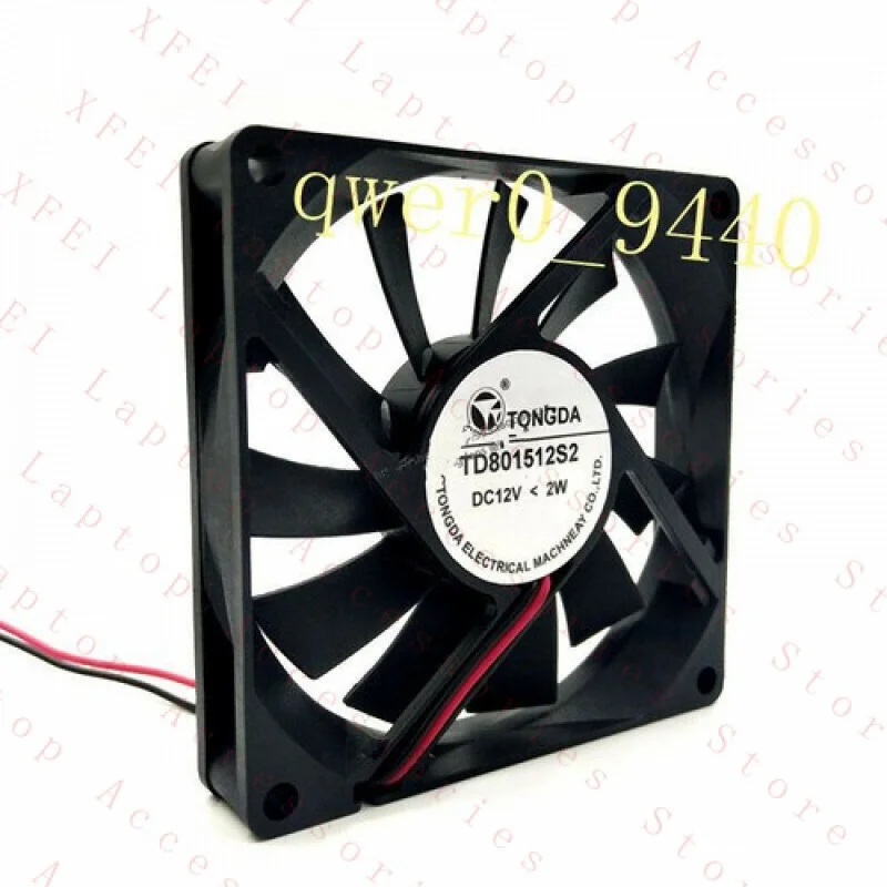 

F 1Pcs for TONGDA TD801512S2 8015 8CM 12V 2W Refrigerator 2-wire #E1