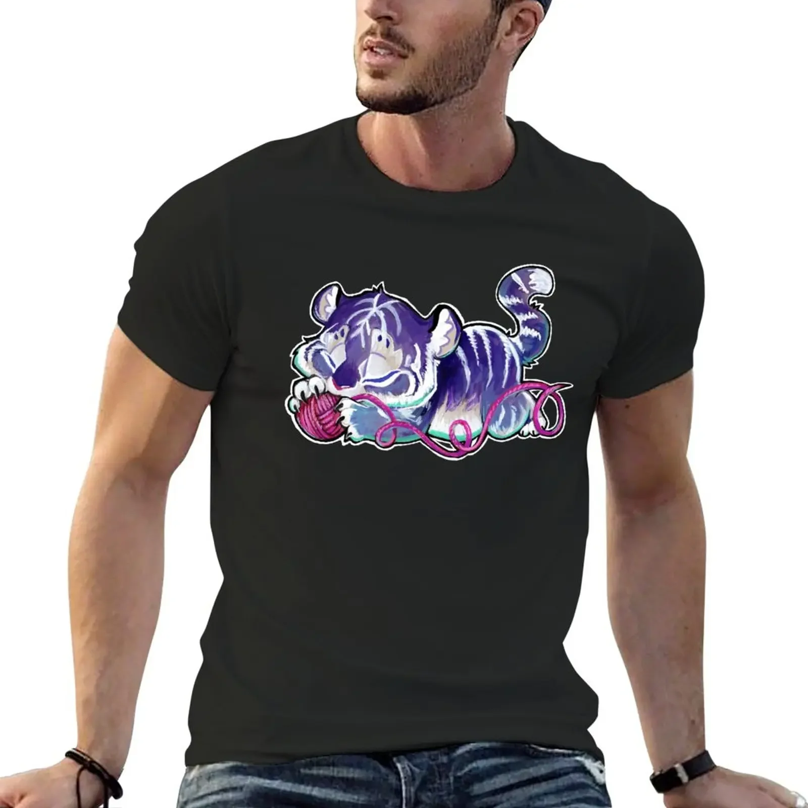 

Yarn the sleepy purple tiger T-Shirt sublime quick-drying men workout shirt