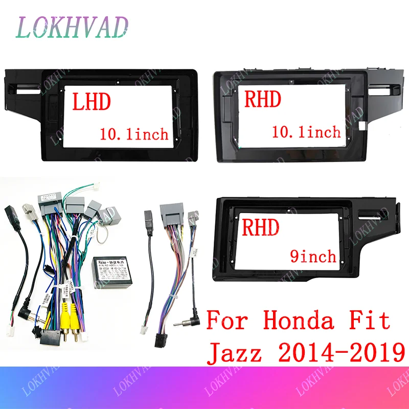 

Car Radio Fascias Frame For Honda Fit 3 GK GH GP Jazz 20143-2019 LHD RHD 2DIN Stereo Panel Harness Wire Power Cable Canbus