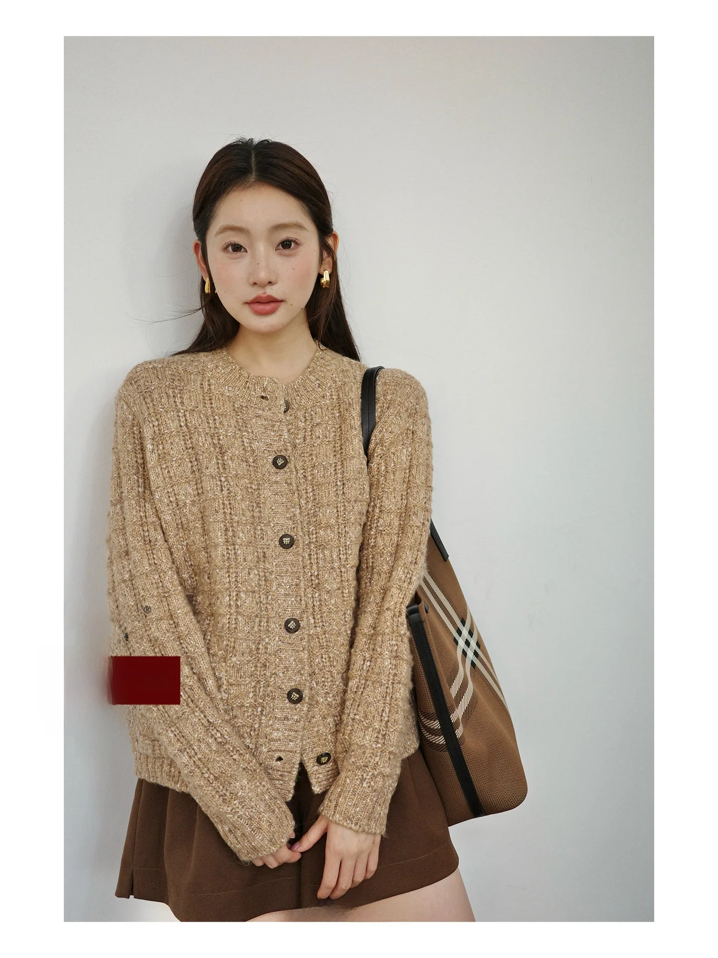 

Independent Bug "Rosemary" Loose Women's Knitwear Cardigan Luxury Sle Autumn Winter New Arrival Fraant Sle Outerwear