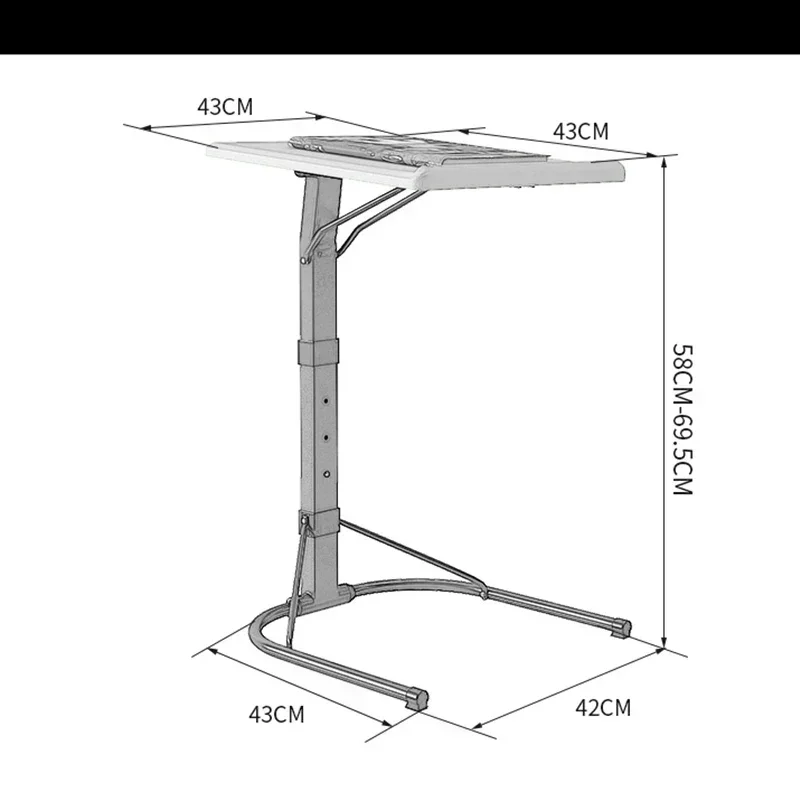 Folding Laptop Table Black With Adjustable Height and Tilt Angle Portable Gaming Computer Desk Tablet Stand Tray Bedside Sofa