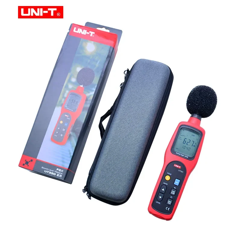 UNI-T UT352 pengukur Level suara Digital, perangkat pengukur desibel 30-130db maksimum/menit dengan lampu latar LCD, detektor Monitor Audio