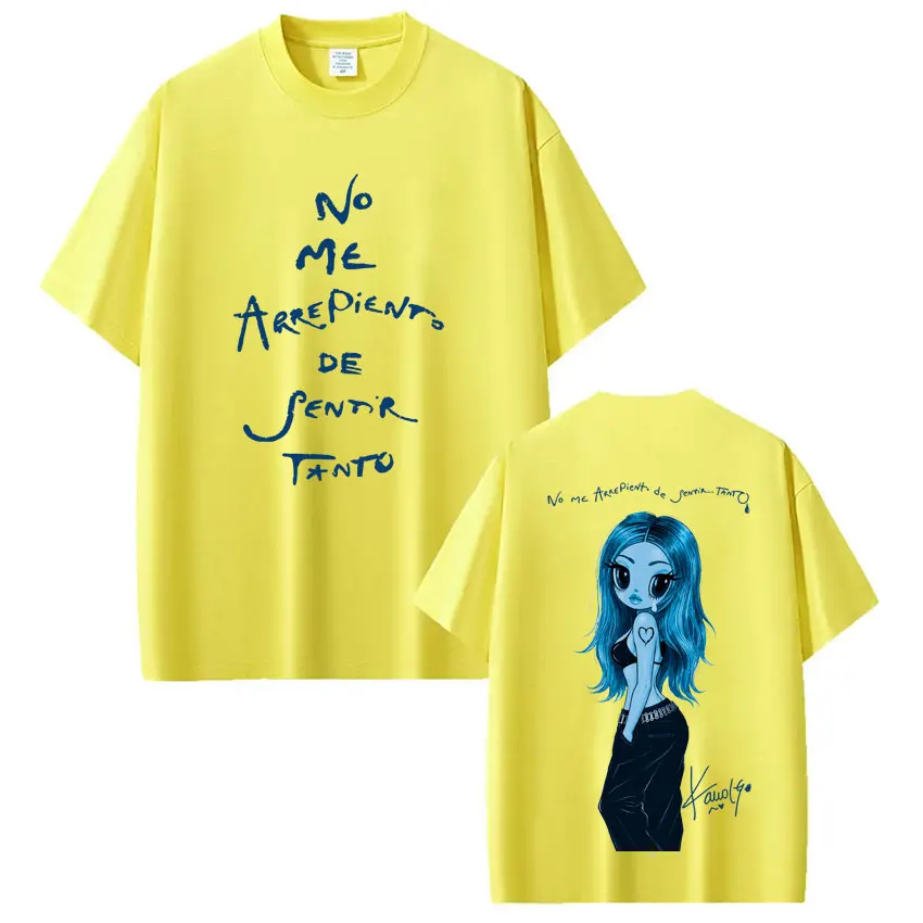 Karol G No Me Arrepiento De Sentir Tanto Album 2026 T-Shirt für Männer und Frauen, Mode Hip Hop Baumwolle Lässiges Oversized T-Shirt Streetwear – Detail 5