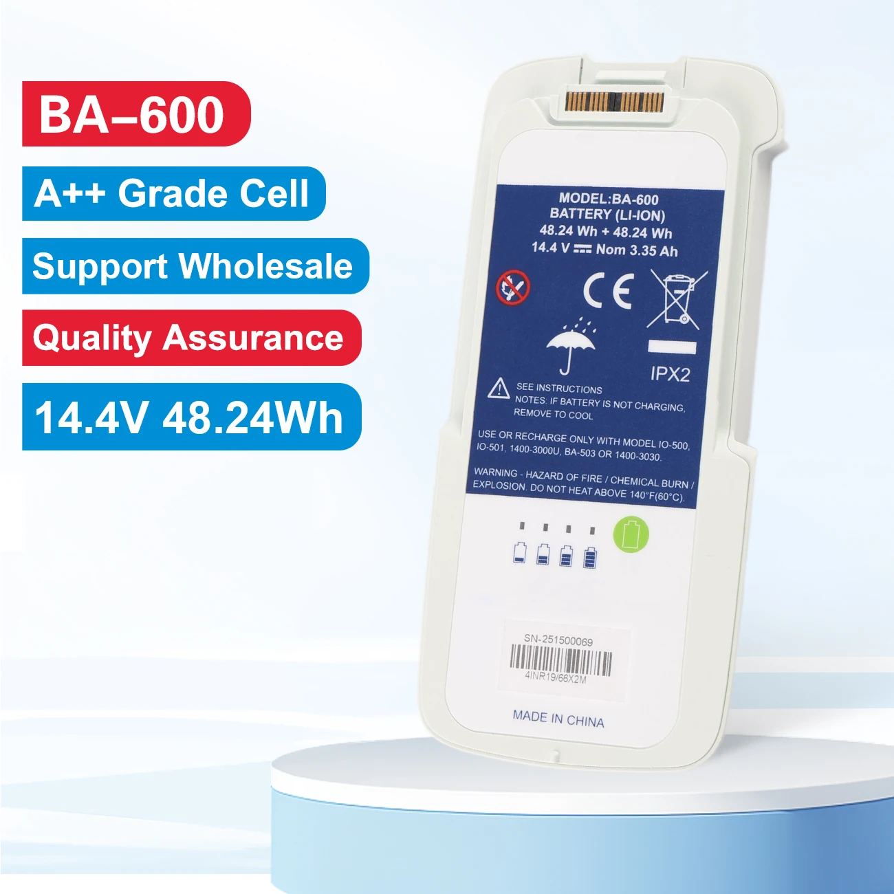 Vervangende accu BA-500 BA-600 voor Inogen One G5 draagbare zuurstofconcentrator 1400-3010-8 14.4V 46.1Wh