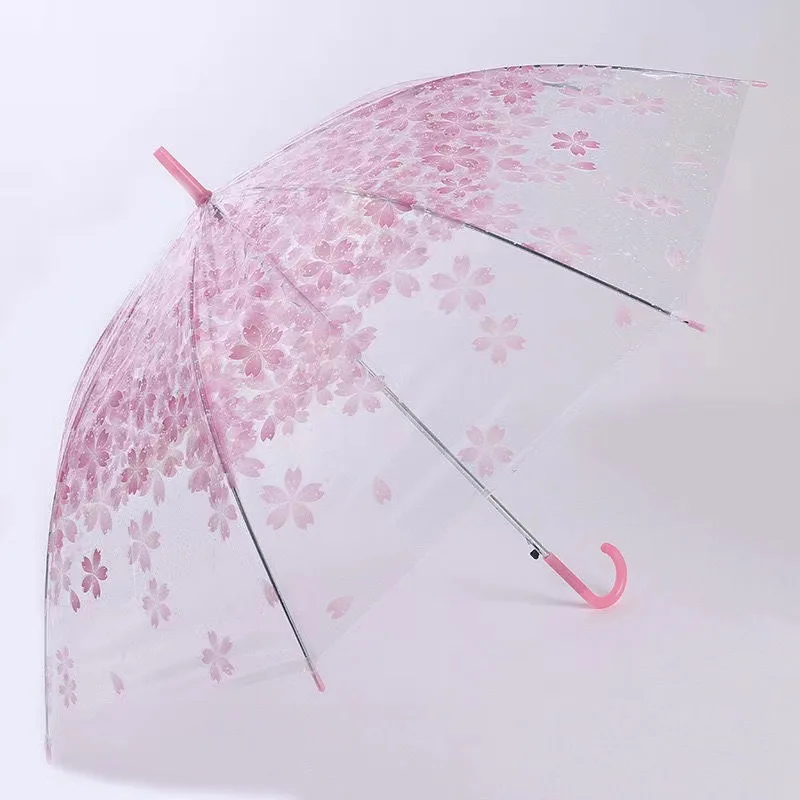 Transparent Poe Automatic Umbrella 8 Open  Popular Export Long Handle Umbrella Available parasol umbrella Suitable for children