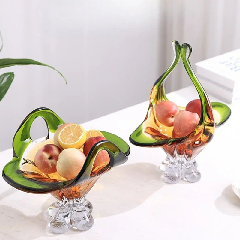 CLL light luxury modern glazed fruit plate, living room coffee table ornament, household luxury high-end dried