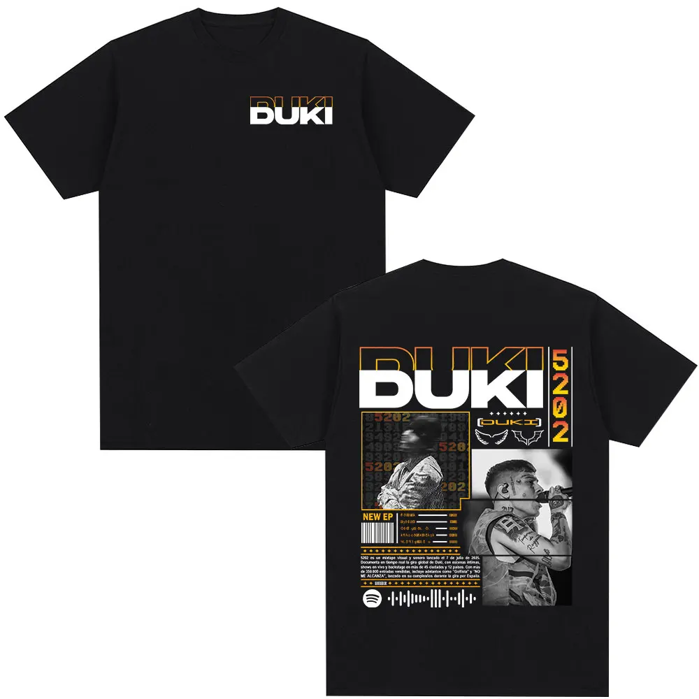 

Рэпер Duki Duki 5202 MIXTAPE 2025 Альбом Футболки Мужская Женская Мода Хип-Хоп Винтажная Футболка Хлопковые Повседневные Футболки С Коротким Рукавом