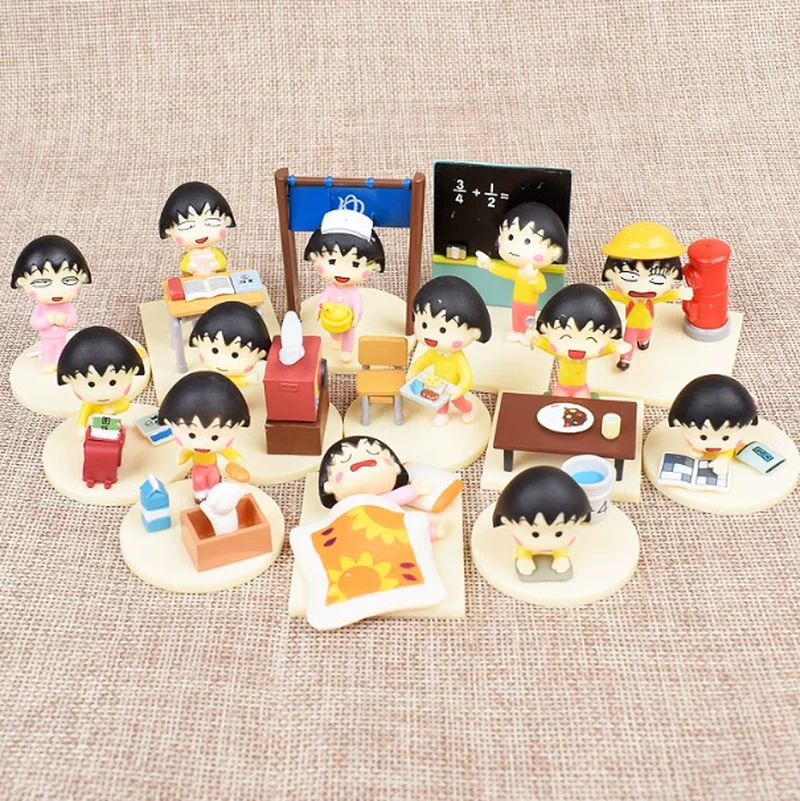 Nuevo en Stock pequeñas albóndigas feliz día escena familiar caja ciega figura de acción Kawaii decoración de escritorio juguetes niños regalos de Festival