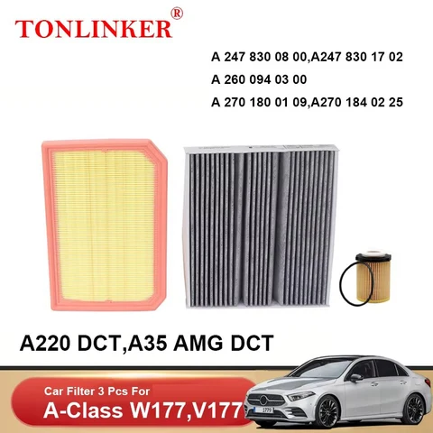 TONLINKER Салонный и масляный фильтры для Mercedes-Benz A-класса V177 W177 2018-2022 (A200, A220, A35) – Автоаксессуары